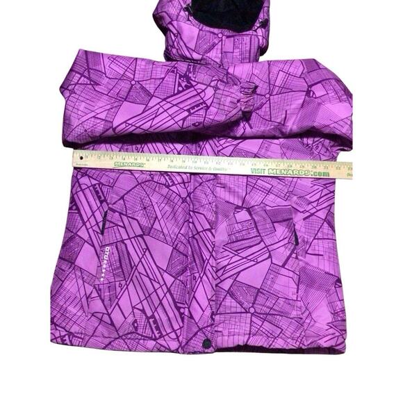 OTU Womens Medium Waterproof Ski Snowboarding Jacket Fleece Hooded Purple - Picture 4 of 9